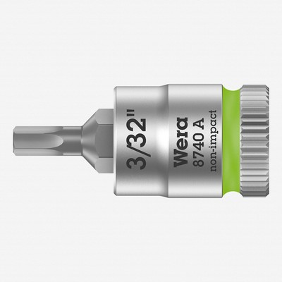 Wera 003381 8740 A 1/4'' Drive Zyklop Hex-Plus Bit Socket, 3/32''