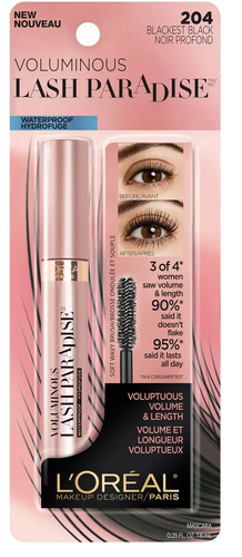 Loreal Voluminous Lash Paradise Waterproof Mascara, #204 Blackest Black