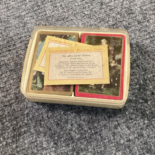 Carte da gioco Gainsborough doppio set Lady Hamilton Lord Nelson vintage MCM - Foto 7 di 9