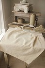 Natural Linen Apron hand woven antique French textile for kitchen woman's w