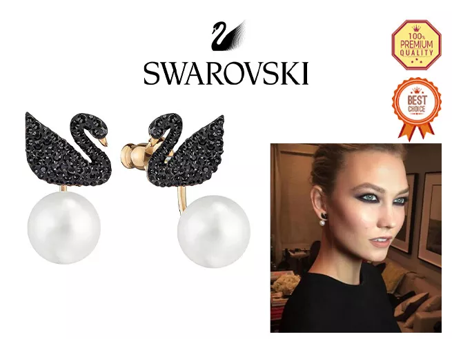 Swarovski earrings black swan sale