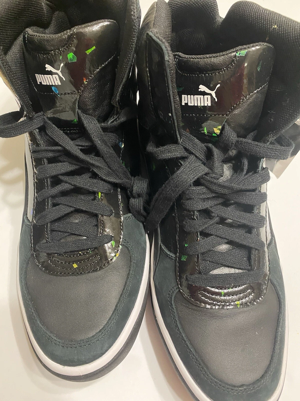 Sneakers Alexander McQueen X Puma uomo nere pelle lacci alti taglia US 10