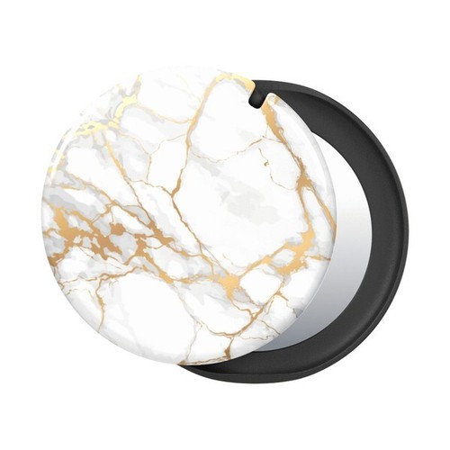 PopSockets PopMirror: Swappable Grip and Mirror For Phones- Stone White Marble - Picture 3 of 3