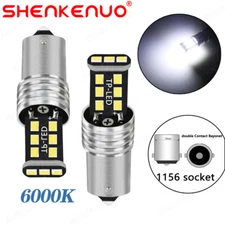 White Bright 1156 7506 LED Reverse Backup Light Bulbs 6500K  Error Free 2PC
