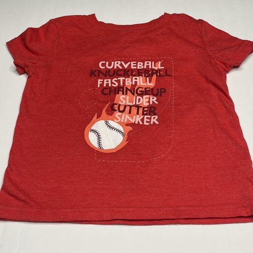 Cat & Jack Baseball Pitching Shirt Jungen Größe 3T Rot Kurzarm