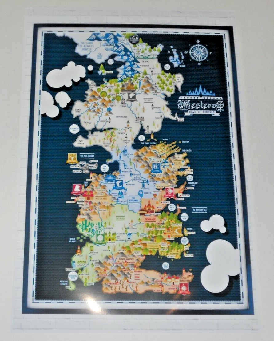 Large Game of Thrones Westeros Map #2 Poster Stark, Targaryen