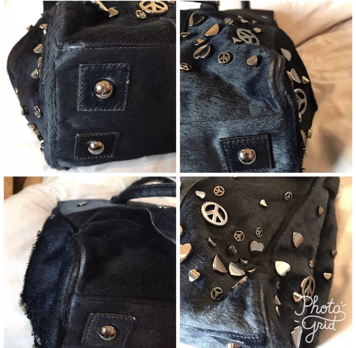 Rare Ltd Ed Mulberry Peace And Love Bayswater - Midnight Calf Hair image 7