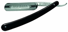 DOVO Full Hollow Carbon Steel 5/8" Straight Razor, Black