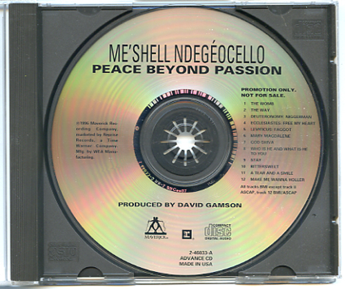 Me'Shell NdegéOcello Peace Beyond Passion adv promo CD 1996 Maverick 12 TRACKS - Bild 1 von 2