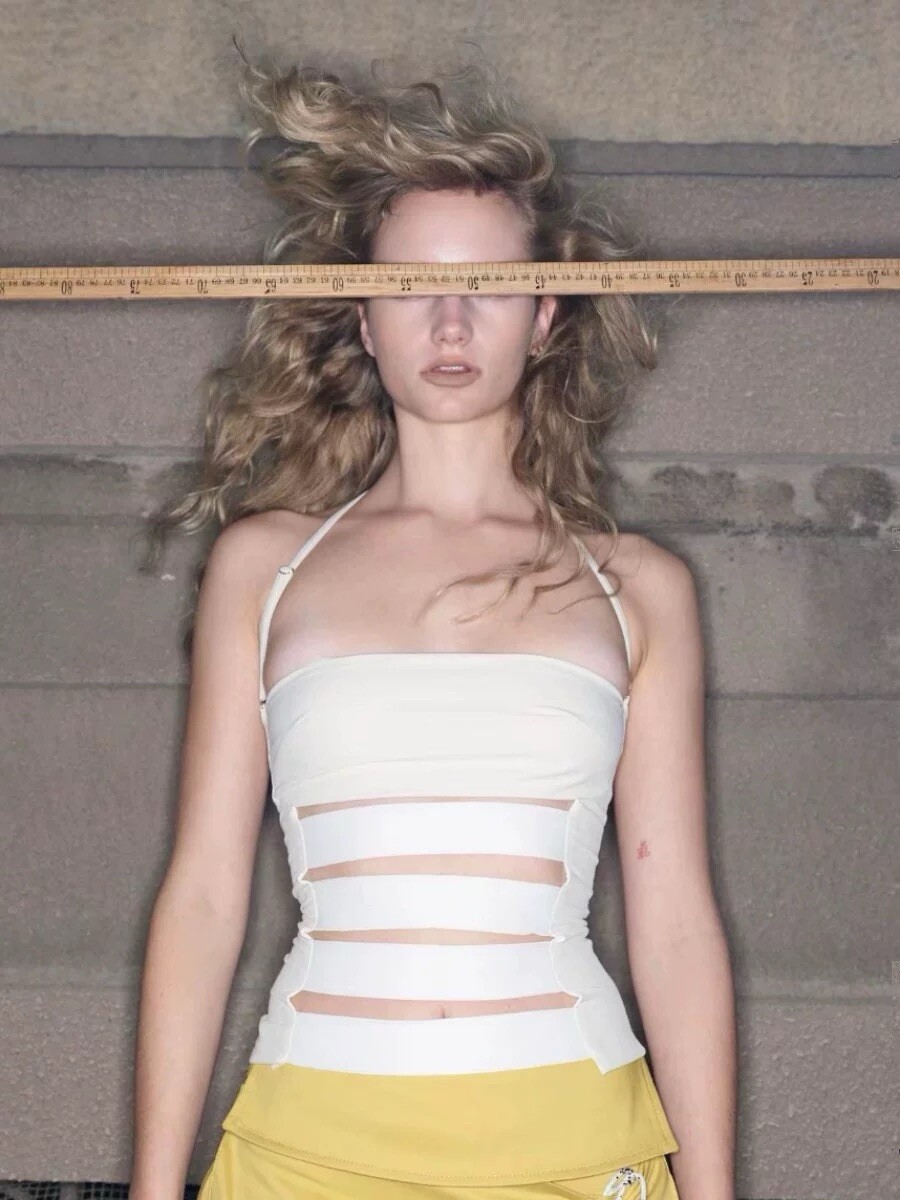 White Cut Out Bandage Crop Top