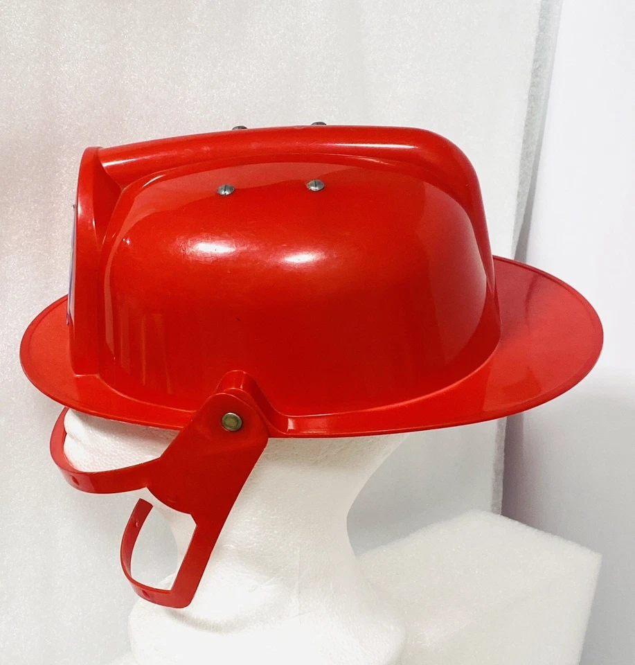 Fireman Helmet Dress Up Costume Halloween FTC Toy Red Hard Plastic - Image 3 of 4