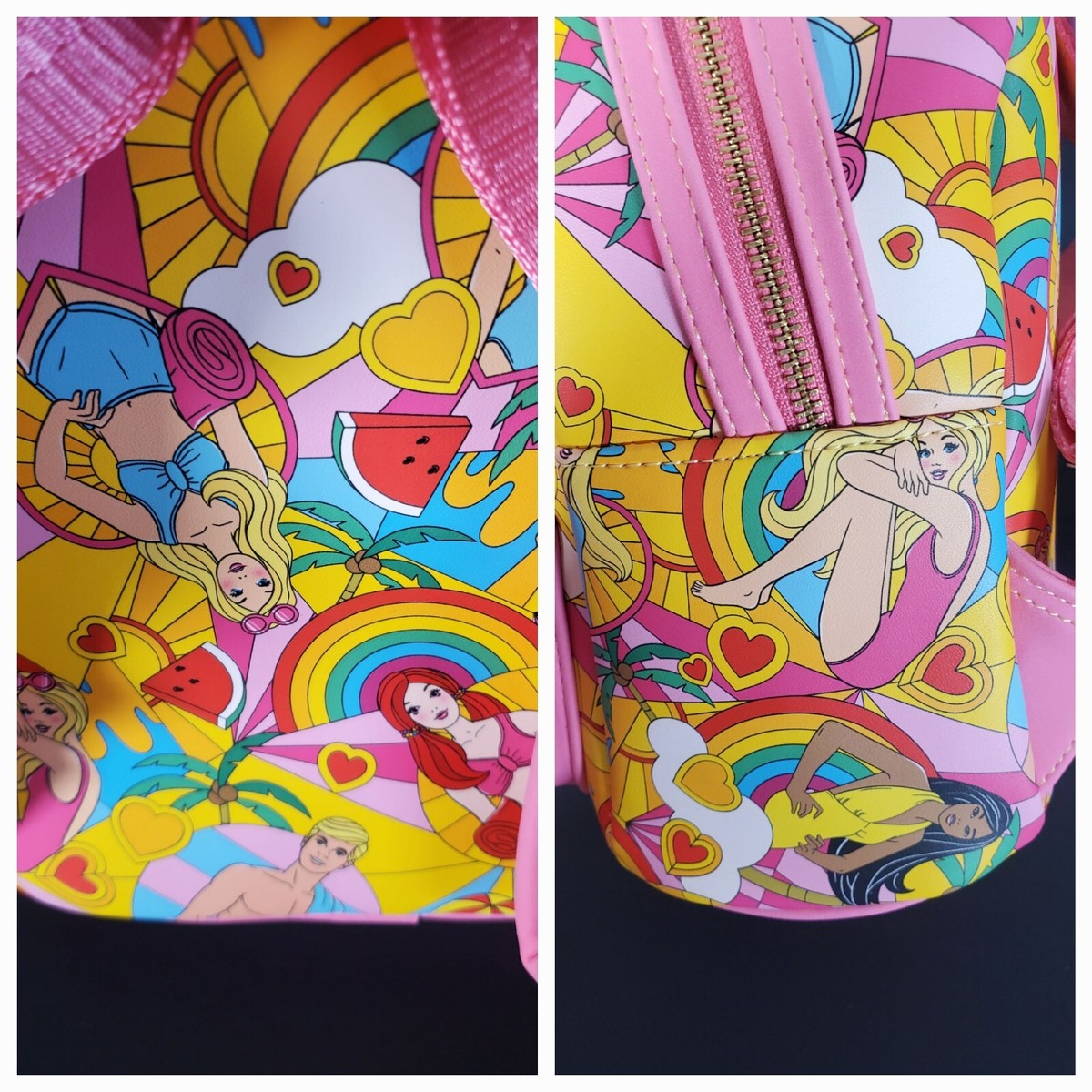 ?RARE NWT 2 Piece BARBIE Fun in the Sun Mini Backpack ? & Wallet SET? Loungefly Barbie 65th Anniversary Doll Box Triple Lenticular  main image 4