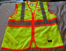 Dickies L LARGE Hi-Vis Syn Vest 3M Scotchlite Reflective ANSI Class 2 ZIP VEST