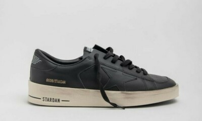スニーカー Golden  Stardan Leather Upper Sneakers Golden Goose Men's Stardan Leather & Mesh Low-Top Sneakers