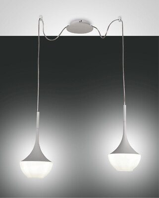 FABAS LUCE Pendel Leuchte Hänge Lampe Apollo  3623-42-102 weiß 2flg. E27