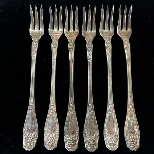 "6 horquillas antiguas Isabella 1913 International Silver Oyster 6"""