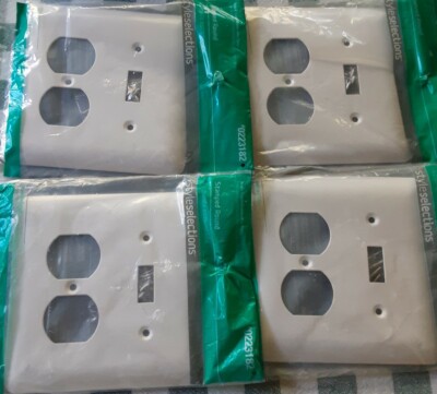 Style Selections Single Toggle/Duplex Wall Plate Stamped Round White 0223182 x 4
