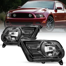 For 2010-2014 Ford Mustang 2Dr Headlights Assembly Black Housing Left+Right Set