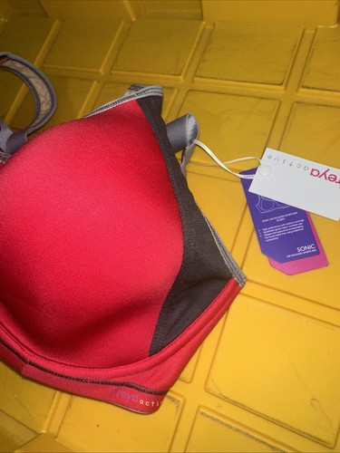 Freya Sports Bra Womens 34G Red Gray Underwired Moulded Active Sonic AA4892HON - Picture 2 of 12