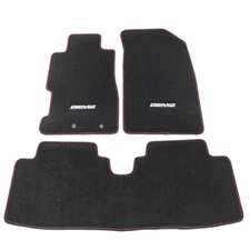 Front Rear Black Carpet Embroidered Floor Mats For 01-05 Honda Civic 4D EM2