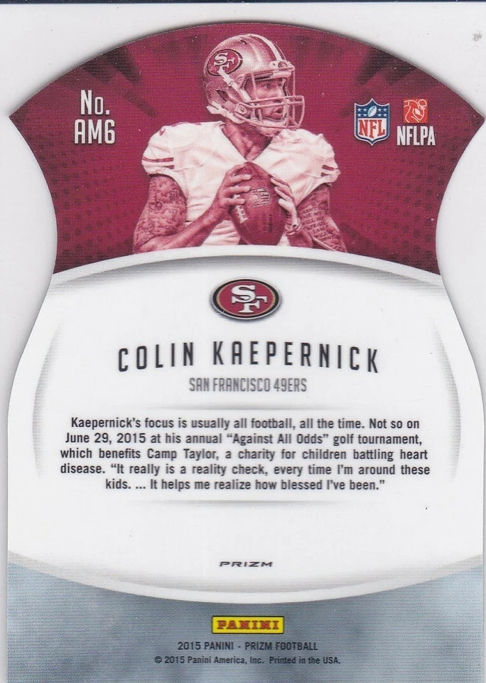 COLIN KAEPERNICK 49ers SILVER PRIZMS Die-Cut Insert Football Card AIR MARSHALS - Image 2 of 2