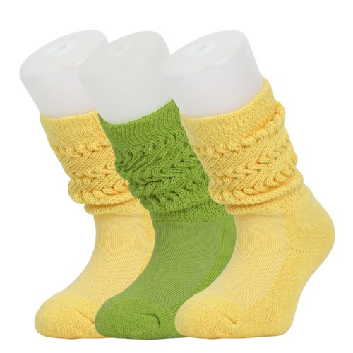 Colorful Cotton Kids Long Socks Knee High Slouch Socks 3 Pairs 3-12 Years Old - Picture 6 of 110
