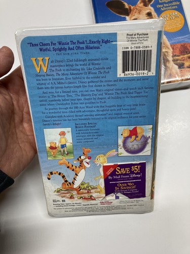 Cinderella ,  Born To Be Wild , Joey , Winnie The Pooh Vhs Lot Sealed Kids Movie - Picture 10 of 12