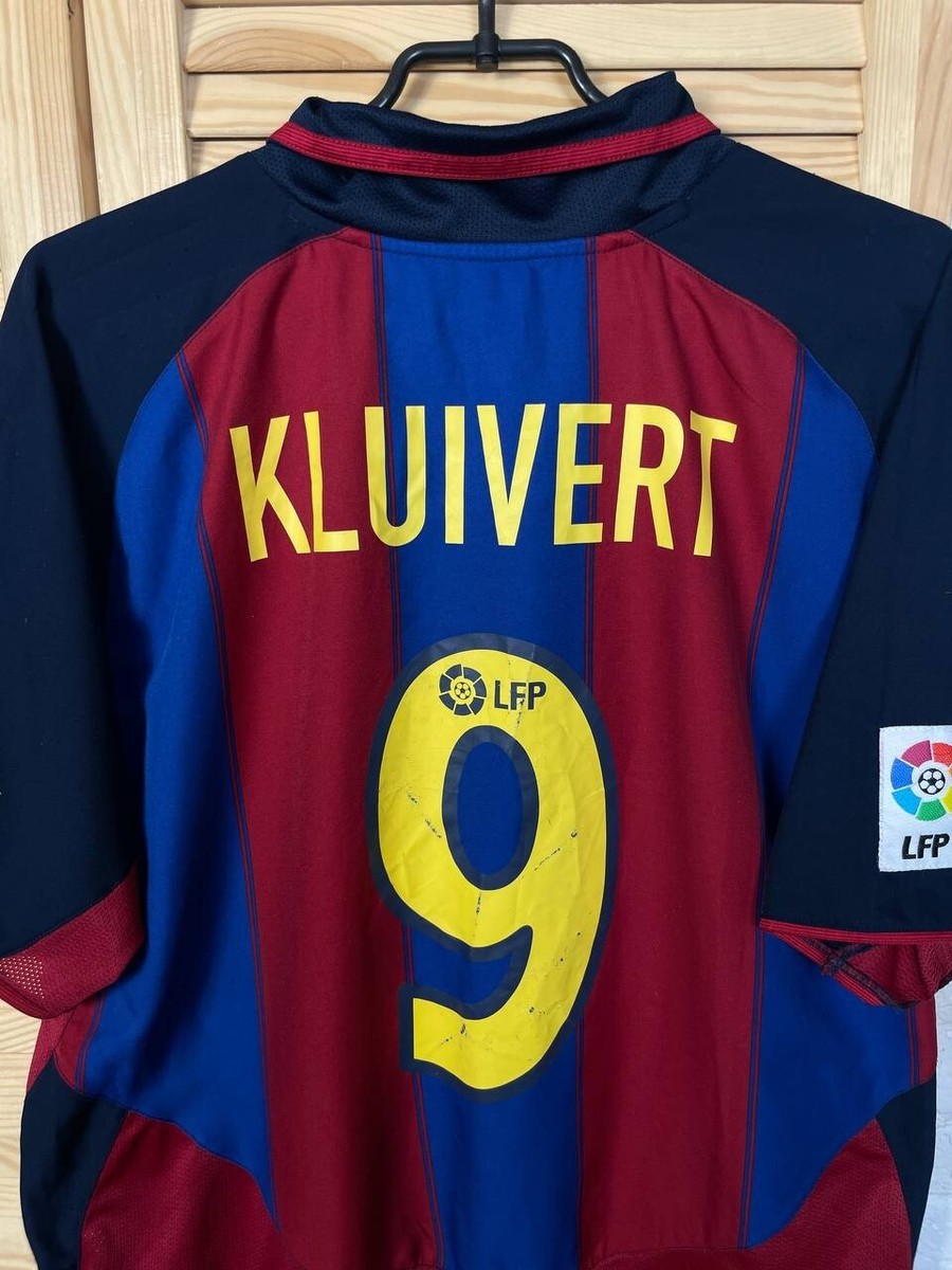 KLUIVERT #9 FC BARCELONA JERSEY HOME FOOTBALL SHIRT 2003
