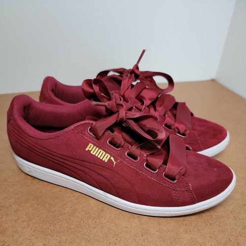 Puma Damen Sneaker Schuhe Größe 10M Band Schnürsenkel Soft Foam Innensohle weinrot - Bild 1 von 9