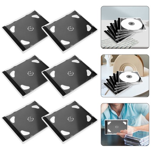 6 Pcs Plastic CD Disc Box Portable Hard Case Dvd Organizers and Storage