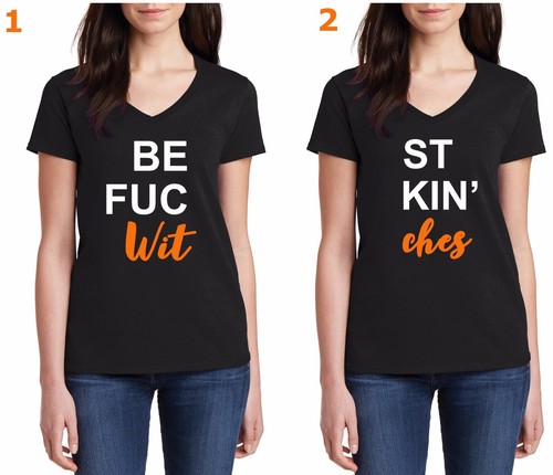 V-Neck Best Fuckin' Witches Shirts BFF 