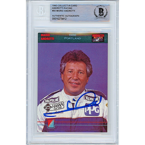 Mario Andretti Auto 1992 Collect-a-Card #55 Vette F1 IRL Autograph Beckett Slab
