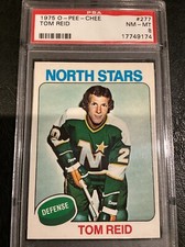 1975-76 OPC #277 Tom Reid PSA 8 NM-MT Hockey Card O-Pee-Chee Low Pop Minnesota