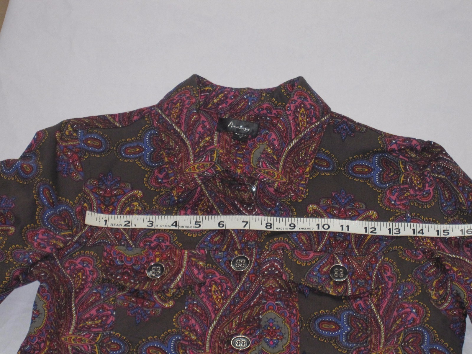 Women's Paisley Pattern Front Button Jacket Size … - image 3