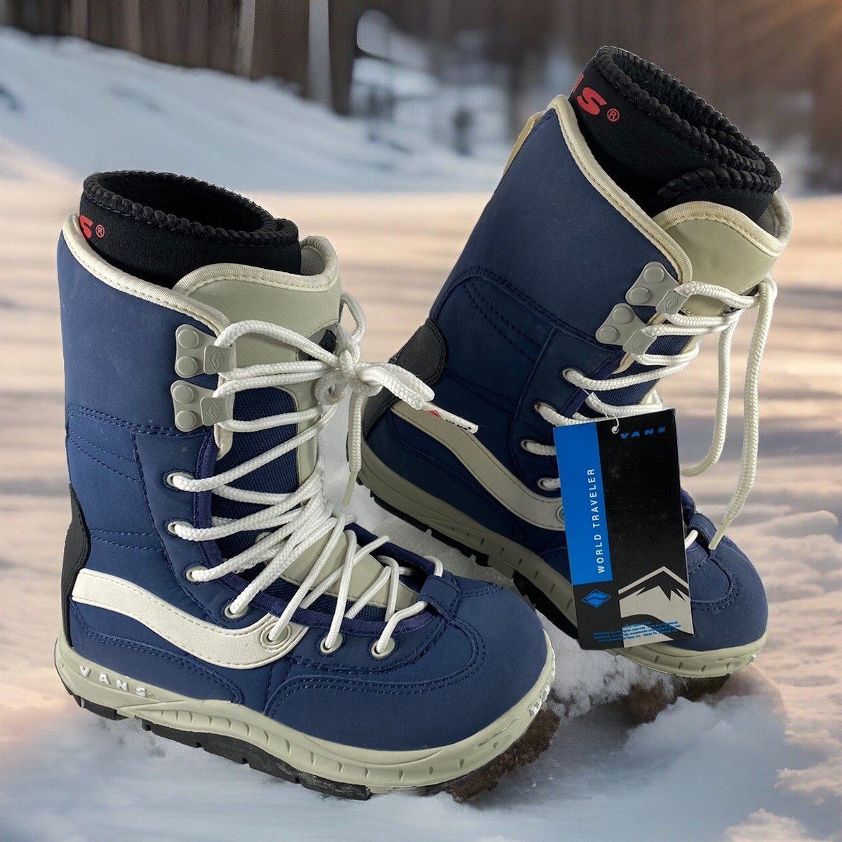 Vtg VANS World Traveler Millennium Size 9 Snowboard Boots Gray & Blue Vans World traveler Snowboard Boots | Used and Closeout main image 3