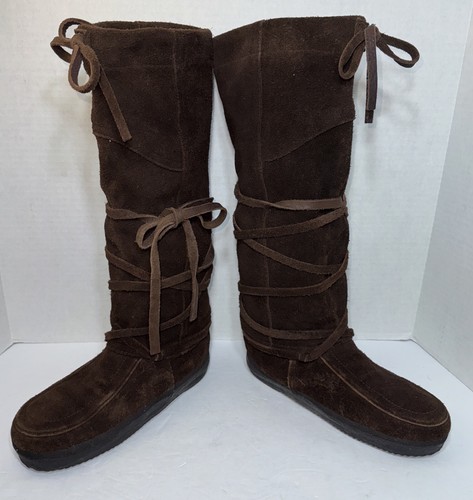 Steger Mukluks Größe 8 Ojibwa Quetico groß dunkelbraun Elchleder Stiefel Schnee Damen - Bild 5 von 13