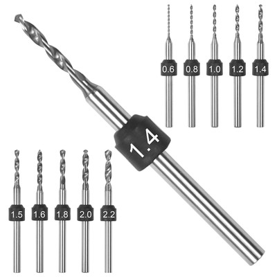 PCB Micro Drill Bit Set, 0.6mm-2.2mm, 3/32-Inch Shank, Size Marked, Tungsten ...
