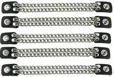 Vest Extenders Double Steel Chain Motorcycle Biker Leather Jacket 4"-4 Pcs Set