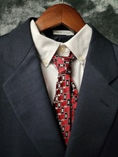 42 R Mens BILL BLASS Solid Navy 100 Wool Sport Coat Blazer Suit Jacket 42R