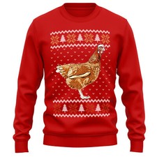 Christmas Chicken Sweatshirt Farm Animal Gift For Secret Santa Him Her Animal...