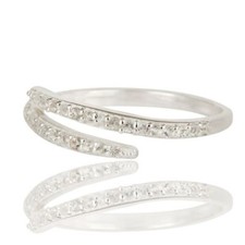 925 Sterling Silver Natural White Topaz Eternity Halo Adjustable Engagement Ring