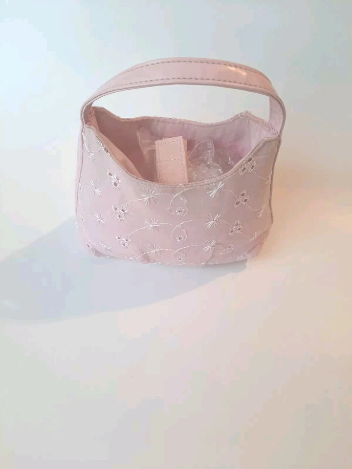 Mini bolso pequeño con ojales de algodón PInk Foto 3 de 4