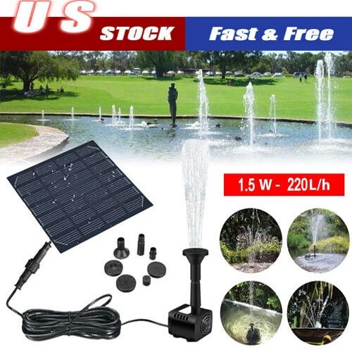 Solar Power Fountain Submersible Floating Water Pump Bird Bath Pond Garden  Pool | eBay