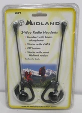 Midland AVP1 Over The Ear 2-Way Radio Headsets Boom Microphone PTT Button