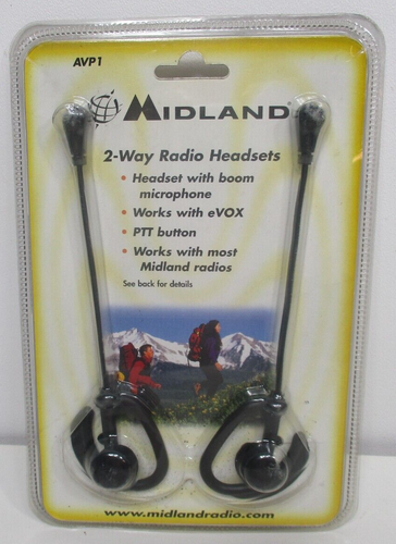 Midland AVP1 Over The Ear 2-Way Radio Headsets Boom Microphone PTT Button - Picture 1 of 3