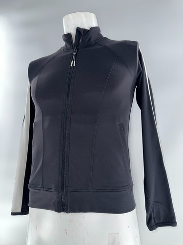 Athleta Girl Full Zip Athletic Jacket Girls L Black Nylon Spandex YGI A5-82 - Picture 3 of 13