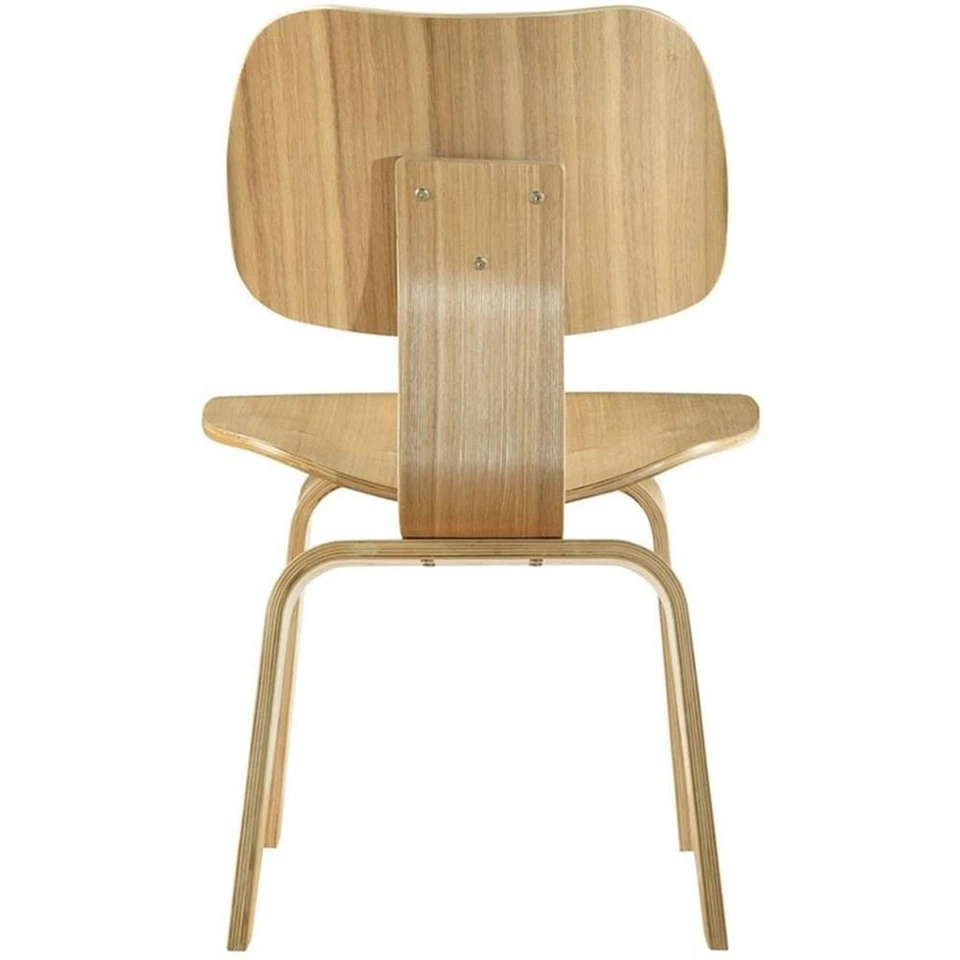 Silla auxiliar de comedor de madera estilo moderno Modway Fathom de 18,5" en acabado natural Foto 4 de 4