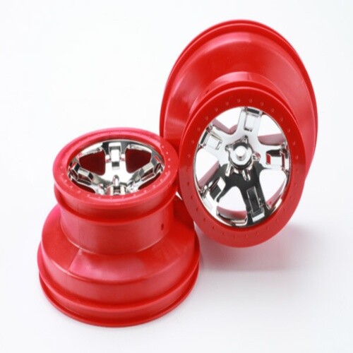 Traxxas Slash 2wd Ultimate Tires Assembled Wheels SCT Chrome Red
