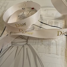 1 Yard of DIOR Ribbon Light PINK Satin w/Gold SOLD BY YARD READ Description  