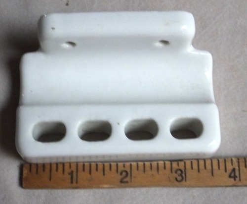 SOPORTE CEPILLO DE DIENTES PORCELANA BLANCA VINTAGE USADO AÑOS 20 DECORACIÓN DEL HOGAR VINTAGE - Imagen 4 de 6